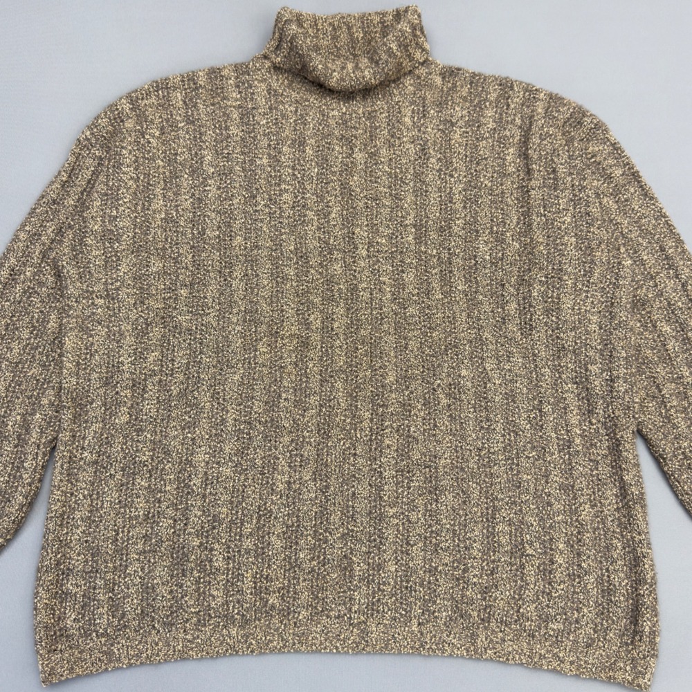 Vintage Belvedere Italy Merino Wool Mohair Boucle Turtleneck Sweater Brown‎ L